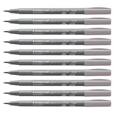 STAEDTLER 施德樓 防水顏料軟毛筆, 10個, 372-840 warm grey light