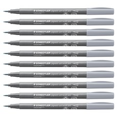 STAEDTLER 施德樓 防水顏料軟毛筆, 10個, 372-870 cool grey light