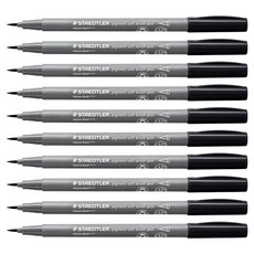 STAEDTLER 施德樓 防水顏料軟毛筆, 10個, 372-99 intense black