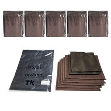 咖啡師實務用掛頸式 + 亞麻布2件 + 純棉抹布5件 C2套組, 5套, 黑色(掛頸式), 棕色(亞麻, 純棉抹布)