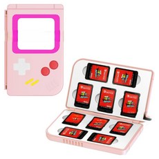 Taminayo 便利任天堂遊戲卡匣收納盒, 粉紅色 10卡槽, 1個, 單一商品