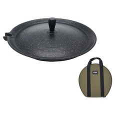 saenghwalbaekgwa 鑄造合金鍋蓋烤盤 + 專用收納袋組合, 1套, 38cm