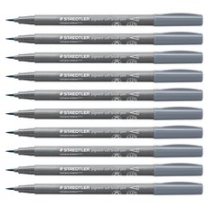 STAEDTLER 施德樓 防水顏料軟毛筆, 10個, 372-87 cool grey medium