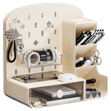 순잠 스마트한 책상 정리 다기능 수납박스, 아이보리, 1개