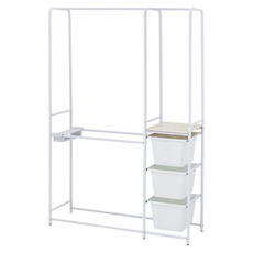 ikloo 宜酷屋 加大款組合式掛衣架 附褲架 10個, 白色