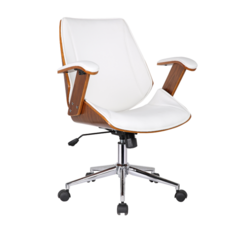 E-home Noah諾亞曲木扶手電腦椅 SKC012A-wht, 白色