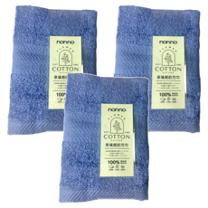 non-no 儂儂 幸福長毛棉方巾｜柔軟吸水 親膚舒適 居家必備, 藍色, 1組