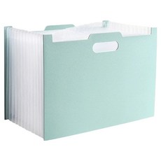 Dear Casa 透明索引13格風琴式直立文件收納盒, 13層, 薄荷綠
