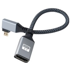 컴스마트 4K UHD 60Hz 마이크로 HDMI 변환 꺾임형 케이블 젠더 20cm, 1개, BD833 1개, BD833