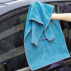 SUiTU 隨途 特大加厚超吸水不掉毛擦車布/清潔布/洗車布 24 x 21 x 2.5cm 120g, 藍色, 1條