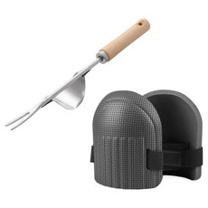 모나코올리브 정원 텃밭가꾸기 작업용 푹신푹신 무릎보호대 쿠션 2p + 뿌리박멸호미 세트, 1세트