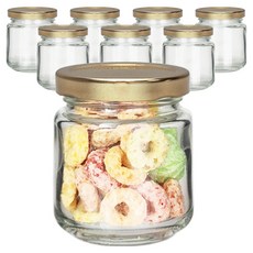 mir 直筒型密封玻璃瓶 100 金色 8入 + 命名貼紙 8入 組, 1套, 80ml