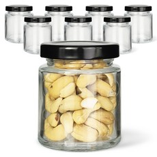 미르코리아 밀폐용기 원형 미니병 블랙 8p + 네이밍 스티커 8p 세트, 100ml, 1세트