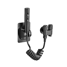 ANTIAN 一進二出馬桶沖洗噴槍套組/水龍頭雙控角閥/產婦噴水槍 黑色, 26 x 21 x 8cm