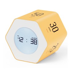 mooas Multi六角翻轉計時器 桌面時鐘 第2代 黃色