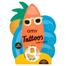 OMY 衝浪&滑板紋身貼紙 TAT03, 1個, 混合顏色