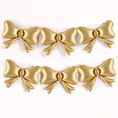 조이파티 리본 은박풍선 44cm, 골드, 6개