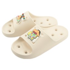 ALPHASHOE 蠟筆小新睡衣EVA浴室拖鞋, 1組, 象牙白色