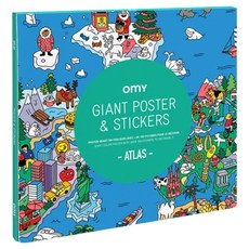 OMY 海報&貼紙 地圖集 POSTIK02, 1個, 混合色
