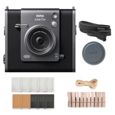인스탁스 와이드에보 하이브리드 즉석카메라 + 종이액자 랜덤발송 + 나무데코 + 스트랩 + 렌즈캡 세트, 1세트