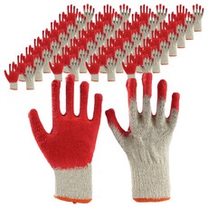 TIS 半塗層棉質手套 雙手穿戴套組, 紅色, 100套