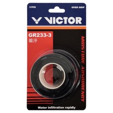 VICTOR 勝利體育 羽球握把布 3入 GR233-3, 1個, 黑色 C