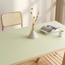 葉子小舖 防水防油可剪裁皮革免洗茶几餐桌墊桌巾, 140 x 80cm, 抹茶綠, 1條