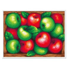 Blingbling 寶石十字繡薄框套裝 AB鑽 + 圓形鑽套組 30 x 40 cm, 1套, BL3040-020 招財蘋果