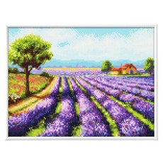 Blingbling 寶石十字繡薄框套裝 AB鑽 + 圓形鑽套組 30 x 40 cm, 1套, BL3040-057 薰衣草田