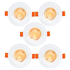 LED COB 崁燈 4W 燈泡色, 白色, 5個