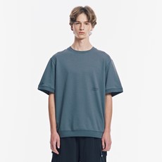 SKECHERS 男士雙層針織短袖大學T恤 SL3MTCFM02