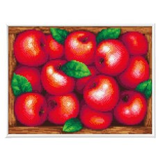 Blingbling 寶石十字繡薄框套裝 AB鑽 + 圓形鑽套組 30 x 40 cm, 1套, BL3040-019 招財紅蘋果