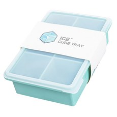 AHOYE 食品級矽膠副食品分裝盒/製冰盒/寶寶餐具/保鮮盒 6格, 藍色, 1個, 180ml