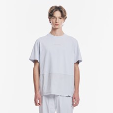 스케쳐스 남성용 우븐 니트 믹스 하이브리드 반팔 티셔츠 SL3MTCFM04