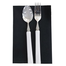 Sugar Cotton素色亞麻餐巾, 黑色, 5個, 1入