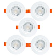 LED COB 筒燈 4W 白光, 5個, 白色