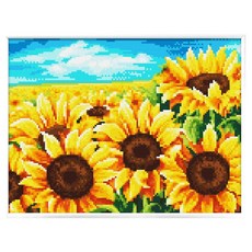 Blingbling 寶石十字繡薄框套裝 AB鑽 + 圓形鑽套組 30 x 40 cm, 1套, BL3040-005 向日葵