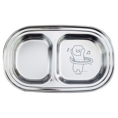 LiLFANT Chunsik 2格零食不鏽鋼餐盤, 單品, 單色