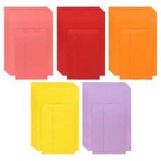 핑크풋 컬러 편지지 5종 세트 ver2, 진분홍색, 주홍색, 주황색, 개나리색, 연자주색, 1세트