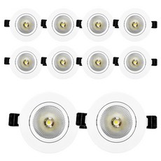 LED COB 다운라이트 8W DC 주광색, 화이트, 10개