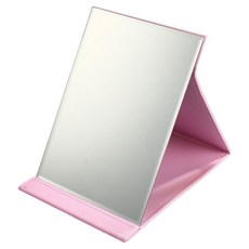 Levenraum PU皮套折疊式便攜桌上鏡 大型 18 x 26 cm, 粉紅色