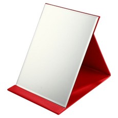 Levenraum PU皮套折疊式便攜桌上鏡 大型 18 x 26 cm, 紅色