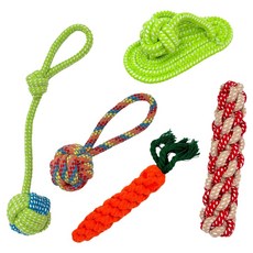 DungDung Pet 狗狗拔河遊戲繩索線團玩具5件組, 1套, 混合顏色