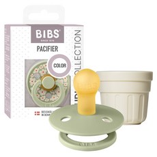 BIBS 컬러 스튜디오 고무 쪽쪽이 + 전용캡 세트, 2단계, 자스민 세이지, 1세트