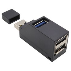 컴스 3포트 무전원 USB허브 USB 3.0 / USB 2.0 IH424, 블랙, 1개