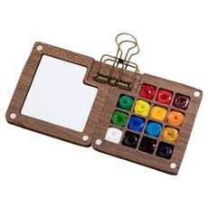 Endove 便攜式迷你木質調色盤, 15格, 1個