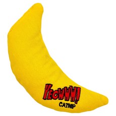 doongdoongpet 貓用滿滿貓薄荷香蕉造型抱枕玩偶, 黃色, 1個