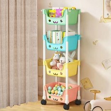 Gold Pang 馬卡龍色系玩具收納移動推車, 4層, 多色