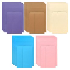 핑크풋 컬러 편지지 5종 세트, 청색, 연미색, 황갈색, 보라색, 분홍색, 1세트