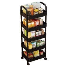 Birebo 可移動式縫隙推車 37 x 22 x 126 cm, 5層, 黑色